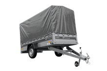 Laden Sie das Bild in den Galerie-Viewer, Anhänger 264×125 UNITRAILER FORCE 264 KIPP ungebremst mit H-1100 Rahmen und grauer Plane-Neu