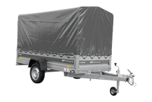 Laden Sie das Bild in den Galerie-Viewer, Anhänger 264×125 UNITRAILER FORCE 264 KIPP ungebremst mit H-1100 Rahmen und grauer Plane-Neu