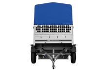 Laden Sie das Bild in den Galerie-Viewer, Autoanhänger 200×125 UNITRAILER GARDEN 201 KIPP mit Netzseitenwänden, H-800 Rahmen und grauer Plane-Neu