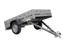 Laden Sie das Bild in den Galerie-Viewer, Autotransportanhänger 200×125 UNITRAILER GARDEN 201 KIPP mit H-0-Rahmen und grauer Plane-Neu