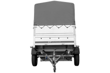 Laden Sie das Bild in den Galerie-Viewer, Autotransportanhänger 200×125 UNITRAILER GARDEN 201 KIPP mit BIS-Seitenwänden, H-800-Rahmen und grauer Plane-Neu