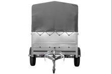 Laden Sie das Bild in den Galerie-Viewer, Autotransportanhänger 200×125 UNITRAILER GARDEN 201 KIPP mit BIS-Seitenwänden, H-800-Rahmen und grauer Plane-Neu