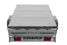 Laden Sie das Bild in den Galerie-Viewer, Autotransportanhänger 200×125 UNITRAILER GARDEN 201 KIPP mit H-0-Rahmen und grauer Plane-Neu