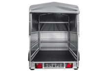 Laden Sie das Bild in den Galerie-Viewer, Autotransportanhänger 230×125 UNITRAILER FORCE 230 KIPP mit BIS-Seitenwänden, H-800-Rahmen und grauer Plane-Neu