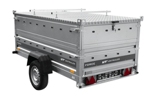Laden Sie das Bild in den Galerie-Viewer, Autotransportanhänger 230×125 UNITRAILER FORCE 230 KIPP mit BIS-Seitenwänden und Aluminiumabdeckung-Neu
