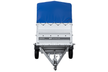 Laden Sie das Bild in den Galerie-Viewer, Autotransportanhänger 264×125 UNITRAILER FORCE 264 KIPP mit BIS-Seitenwänden, H-800-Rahmen und blauer Plane-Neu