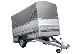 Autotransportanhänger 264×125 UNITRAILER FORCE 264 KIPP mit BIS-Seitenwänden, H-800-Rahmen und grauer Plane-Neu