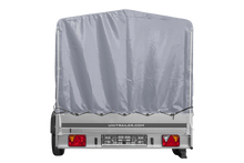 Laden Sie das Bild in den Galerie-Viewer, Autotransportanhänger auf Federn 264×150 UNITRAILER GARDEN 265/R KIPP mit H-1100 Rahmen und grauer Plane-Neu