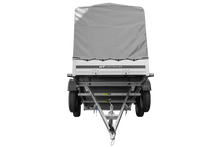 Laden Sie das Bild in den Galerie-Viewer, Der Anhänger Garden Trailer 264/2 KIPP MIT STÜTZRAD, H-1100-HOCHSPRIEGEL UND GRAUER PLANE-Neu