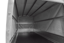 Laden Sie das Bild in den Galerie-Viewer, Der Anhänger Garden Trailer 264/2 KIPP MIT STÜTZRAD, H-1100-HOCHSPRIEGEL UND GRAUER PLANE-Neu
