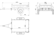 Laden Sie das Bild in den Galerie-Viewer, Einachsanhänger 150×106 UNITRAILER GARDEN 150 KIPP mit BIS-Seitenwänden und Aluminiumabdeckung-Neu