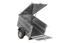 Laden Sie das Bild in den Galerie-Viewer, Einachsanhänger 150×106 UNITRAILER GARDEN 150 KIPP mit BIS-Seitenwänden und Aluminiumabdeckung-Neu