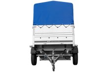 Laden Sie das Bild in den Galerie-Viewer, Einachsanhänger 200×125 UNITRAILER GARDEN 201 KIPP mit BIS-Seitenwänden, H-800-Rahmen und blauer Plane-Neu
