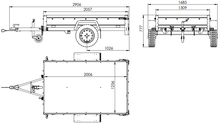 Laden Sie das Bild in den Galerie-Viewer, Einachsanhänger 200×125 UNITRAILER GARDEN 201 KIPP mit Gitterseitenwänden, H-800 Rahmen und grauer Plane-Neu