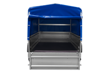 Laden Sie das Bild in den Galerie-Viewer, Einachsanhänger 230×125 UNITRAILER FORCE 230 KIPP mit H-800 Spriegel und blauer Plane-Neu