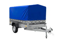 Laden Sie das Bild in den Galerie-Viewer, Einachsanhänger 230×125 UNITRAILER FORCE 230 KIPP mit H-800 Spriegel und blauer Plane-Neu