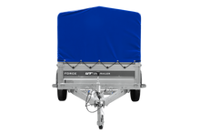 Laden Sie das Bild in den Galerie-Viewer, Einachsanhänger 230×125 UNITRAILER FORCE 230 KIPP mit H-800 Spriegel und blauer Plane-Neu