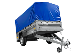 Einachsanhänger 230×125 UNITRAILER FORCE 230 KIPP mit H-800 Spriegel und blauer Plane-Neu