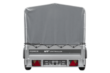Laden Sie das Bild in den Galerie-Viewer, Einachsanhänger 230×125 UNITRAILER FORCE 230 KIPP mit H-800 Spriegel und grauer Hochplane-Neu