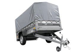 Einachsanhänger 230×125 UNITRAILER FORCE 230 KIPP mit H-800 Spriegel und grauer Hochplane-Neu