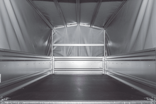Laden Sie das Bild in den Galerie-Viewer, Einachsanhänger 230×125 UNITRAILER FORCE 230 KIPP mit H-800 Spriegel und grauer Hochplane-Neu
