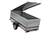 Laden Sie das Bild in den Galerie-Viewer, Einachsanhänger 264×125 UNITRAILER FORCE 264 KIPP mit BIS-Seitenwänden und Aluminiumabdeckung-Neu