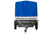 Laden Sie das Bild in den Galerie-Viewer, Einachsanhänger 264×150 UNITRAILER GARDEN 265 KIPP mit H-1100 Rahmen und blauer Plane-Neu