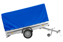 Laden Sie das Bild in den Galerie-Viewer, Einachsanhänger 264×150 UNITRAILER GARDEN 265 KIPP mit H-1100 Rahmen und blauer Plane-Neu