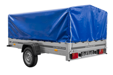 Laden Sie das Bild in den Galerie-Viewer, Einachsanhänger 264×150 UNITRAILER GARDEN 265 KIPP mit H-800 Rahmen und blauer Plane-Neu