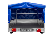 Laden Sie das Bild in den Galerie-Viewer, Einachsanhänger 264×150 UNITRAILER GARDEN 265 KIPP mit H-800 Rahmen und blauer Plane-Neu