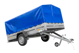 Einachsanhänger 264×150 UNITRAILER GARDEN 265 KIPP mit H-800 Rahmen und blauer Plane-Neu