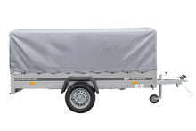 Laden Sie das Bild in den Galerie-Viewer, Einachsanhänger 264×150 UNITRAILER GARDEN 265 KIPP mit H-800 Rahmen und grauer Plane-Neu