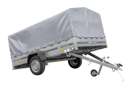 Einachsanhänger 264×150 UNITRAILER GARDEN 265 KIPP mit H-800 Rahmen und grauer Plane-Neu