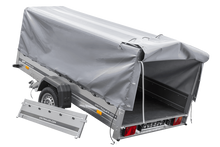 Laden Sie das Bild in den Galerie-Viewer, Einachsanhänger 264×150 UNITRAILER GARDEN 265 KIPP mit H-800 Rahmen und grauer Plane-Neu