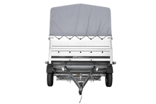 Laden Sie das Bild in den Galerie-Viewer, Einachsanhänger 264×150 UNITRAILER GARDEN 265 KIPP mit zusätzlichen Bordwänden, H-800-Rahmen und grauer Plane-Neu