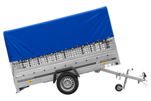 Laden Sie das Bild in den Galerie-Viewer, Einachsanhänger GARDEN TRAILER 264 KIPP mit Laubgitteraufsatz, Hochplane, Hochspriegel und Stützrad-Neu