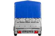 Laden Sie das Bild in den Galerie-Viewer, Einachsanhänger GARDEN TRAILER 264 KIPP mit Laubgitteraufsatz, Hochplane, Hochspriegel und Stützrad-Neu