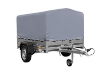 Laden Sie das Bild in den Galerie-Viewer, Einachsanhänger auf Blattfedern 200×125 UNITRAILER GARDEN 201/R KIPP mit H-800-Rahmen und grauer Plane-Neu