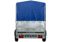 Laden Sie das Bild in den Galerie-Viewer, Einachsanhänger auf Blattfedern 230×125 UNITRAILER GARDEN 230/R KIPP mit BIS-Seiten, H-800-Rahmen und blauer Plane-Neu