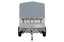Laden Sie das Bild in den Galerie-Viewer, Einachsanhänger auf Federn 200×125 UNITRAILER GARDEN 201/R KIPP mit Gitterwänden, H-800-Rahmen und grauer Plane-Neu