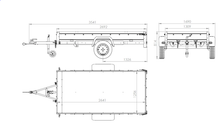 Laden Sie das Bild in den Galerie-Viewer, Einachsanhänger auf Federn 264×125 UNITRAILER GARDEN 264/R KIPP mit BIS-Seiten, H-0-Rahmen und grauer Plane-Neu