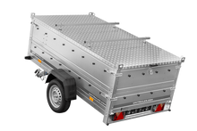 Laden Sie das Bild in den Galerie-Viewer, Einachsiger Anhänger 230×125 UNITRAILER GARDEN 230 KIPP mit Bordwandaufsatz und Aludeckel-Neu