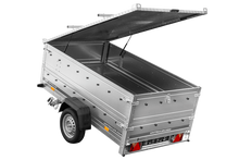 Laden Sie das Bild in den Galerie-Viewer, Einachsiger Anhänger 230×125 UNITRAILER GARDEN 230 KIPP mit Bordwandaufsatz und Aludeckel-Neu