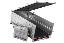 Laden Sie das Bild in den Galerie-Viewer, Einachsiger Anhänger 230×125 UNITRAILER GARDEN 230 KIPP mit Bordwandaufsatz und Aludeckel-Neu