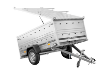 Laden Sie das Bild in den Galerie-Viewer, Einachsiger Anhänger 230×125 UNITRAILER GARDEN 230 KIPP mit Bordwandaufsatz und Aludeckel-Neu