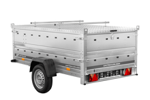 Laden Sie das Bild in den Galerie-Viewer, Einachsiger Anhänger 230×125 UNITRAILER GARDEN 230 KIPP mit Bordwandaufsatz und Aludeckel-Neu
