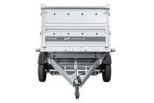 Laden Sie das Bild in den Galerie-Viewer, Einachsiger Anhänger auf Blattfedern 230×125 UNITRAILER FORCE 230/R KIPP mit BIS-Seitenwänden und Aluminiumabdeckung-Neu