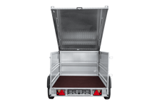 Laden Sie das Bild in den Galerie-Viewer, Einachsiger Anhänger auf Blattfedern 230×125 UNITRAILER FORCE 230/R KIPP mit BIS-Seitenwänden und Aluminiumabdeckung-Neu