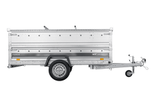 Laden Sie das Bild in den Galerie-Viewer, Einachsiger Anhänger auf Blattfedern 264×125 UNITRAILER FORCE 264/R KIPP mit BIS-Seitenwänden und Aluminiumabdeckung-Neu