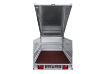 Laden Sie das Bild in den Galerie-Viewer, Einachsiger Anhänger auf Blattfedern 264×125 UNITRAILER FORCE 264/R KIPP mit BIS-Seitenwänden und Aluminiumabdeckung-Neu